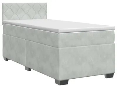 Obrázok produktu pre vidaXL Box spring posteľ s matracom svetlosivá 100 x 200 cm zamat