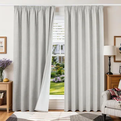 Produktbild von 100% Opaque Vorhänge mit Rüsche - Verdunkelungsvorhänge 200 x 200 cm