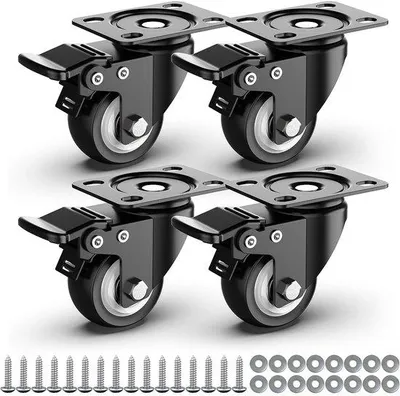 Image de Roulettes de sécurité de 50 mm avec frein, lot de 4, capacité de charge de 250 kg