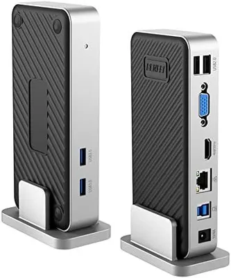 Produktbild von BENFEI Universal-Dockingstation Dual Monitor HDMI VGA für Mac Windows, USB 3.0/USB-C Input, Dual Display, Gigabit Ethern