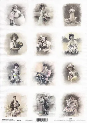 Immagine prodotto di ITD carta di riso decoupage carta artigianale tecnica tovagliolo di carta morbida, retrò, ritratti R2199