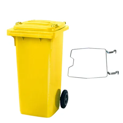 Produktbild von BRB Mülltonne MGB 120 Liter, mit Klemmring für Müllsäcke (gelb)