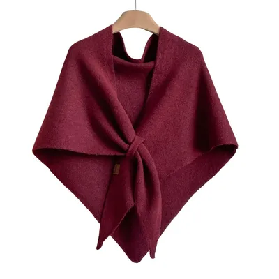 Produktbild von Generisch Damen Dreieckstuch Elegant Poncho Schultertuch, 185x75cm, Rot