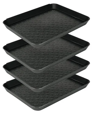 Image de Jeu de 4 bacs de récupération pour chaussures, en plastique, dimensions : 35 x 12,5 x 3 cm