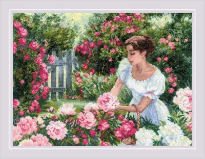 Produktbild von Riolis Kreuzstich Set "Im Garten", Zählmuster, 40x30cm