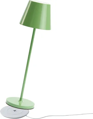 Produktbild von LED Akku Tischleuchte Grün IP54 2,2W 190lm warmweiß 2700K Dimmbar mit induktiver Ladestation