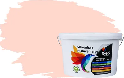 Produktbild von RyFo Colors Silikonharz Fassadenfarbe Lotuseffekt Trend Einhornrosa 10l - bunte Fassadenfarbe, weitere Rot Farbtöne und Größen erhältlich, Deckkraft Klasse 1