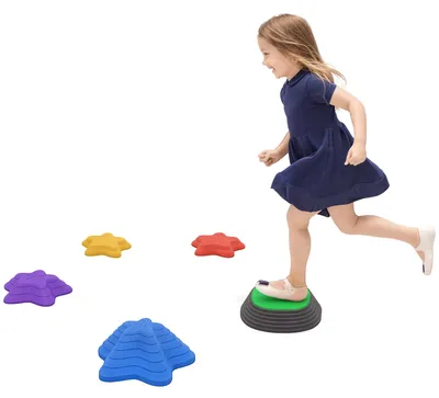 Produktbild von ZONEKIZ Flusssteine, 5-tlg. Balanciersteine, Trittsteine für Kinder bis 80 kg