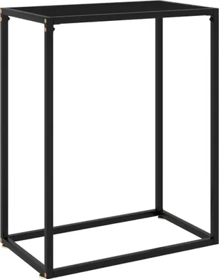 Zdjęcie produktu dla Stolik konsolowy, czarny, 60x35x75 cm, szkło hartowane