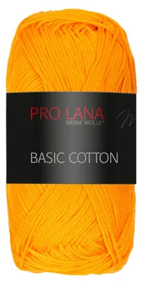 Produktbild von Pro Lana BASIC Baumwolle Baumwollgarn 50 g ideal für Kleidung, Spielzeug, Accessoires 125 m Farbe 124 - mandarin