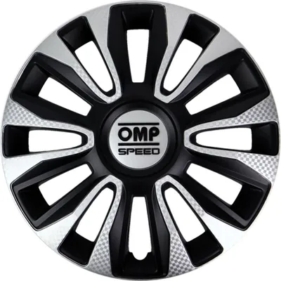 Obrázek produktu pro 13" středové krytky kol černé/stříbrné karbonové lemy kol OMPS07011322 OMP