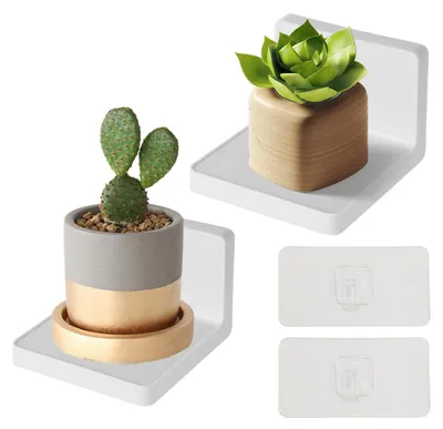 Produktbild von Bohrfreie Wandregale, 2 Stück, Mini-Kleberegale, 10,5 cm x 10 cm, für Wohnzimmer, Schlafzimmer, Büro, Badezimmer, weiß