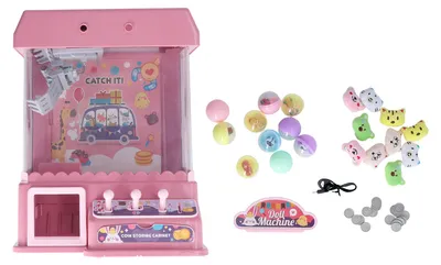 Image de Mini machine à poupées - Jouet électrique avec lumières et musique pour fête, rose