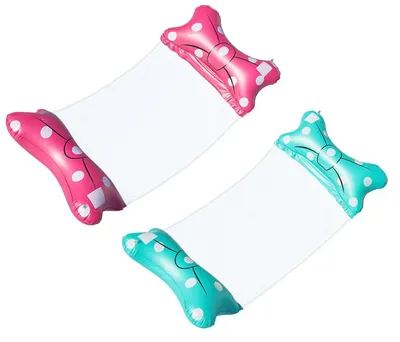 Produktbild von 2x Wasserhängematte Schwimmbett Aufblasbar mit Punkten 140x70cm