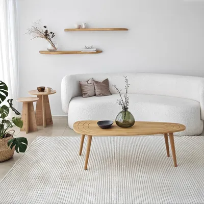 Zdjęcie produktu dla Skye Decor, Wavy 2 - Oak, półki ścienne, dąb, drewno, 100 x 25 cm