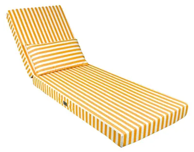 Image de Coussin bain de soleil premium avec coussin - Rayures Jaunes