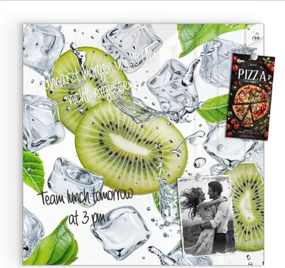 Produktbild von Magnettafel 30x30cm Pinnwand Whiteboard beschreibbar - Kiwi Würfel Eis