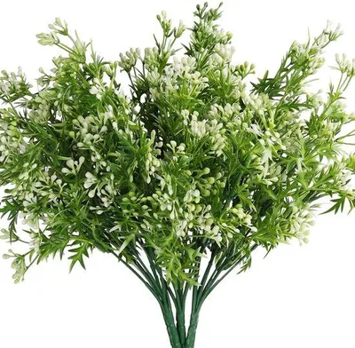 Obrázok produktu pre Sada 6 umelých visiacich rastlín Unyqoos®, zelená, nenáročná na údržbu, rozmer 35 x 20 cm, dĺžka stoniek cca 17–18 cm, vyrobené z odolného plastu, vhodné do interiéru aj exteriéru