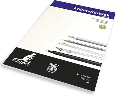 Immagine prodotto di kangaro  K-5594 kangaro Millimeterpapier-Block, DIN A4, 80 g/qm, 25 Blatt