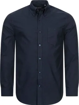 Produktbild von M|BEN SHERMAN Oxford Herren Langarm Hemd 0077857-DARKNAVY