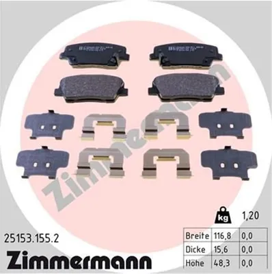 Produktbild von Zimmermann Bremsbeläge für GENESIS Hyundai Kia