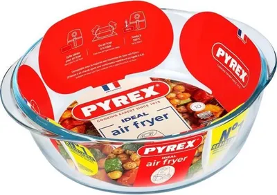 Immagine prodotto di Stampo per friggitrice ad aria, PYREX, stampo rotondo in vetro borosilicato, 26 cm