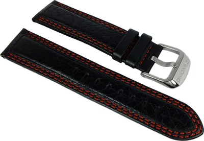 Produktbild von Candino Chrono Uhrenarmband 22mm Leder schwarz rote Naht C4429/4 C4429