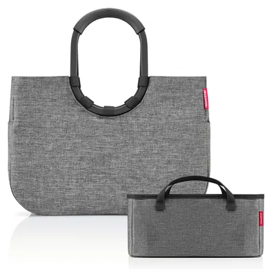 Produktbild von reisenthel loopshopper L Tasche Einkaufstasche frame twist silver OR7052 + Organizer twist silver