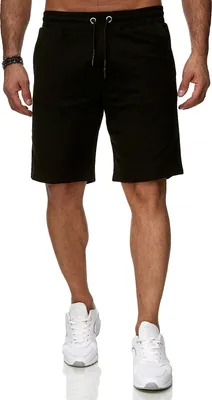 Produktbild von Reslad Sweat-Shorts Herren Basic Sport Freizeit Kurze Hose RS-5061 Schwarz 2XL