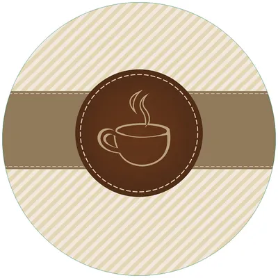 Produktbild von Wallario Premium Glasbild, freischwebende Optik, kräftige Farben, rund 50cm Durchmesser, Motiv Kaffee-Menü - Logo Symbol für Kaffee