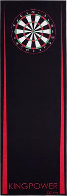 Produktbild von Kingpower Dartteppich mit Abwurflinie, Dart Zubehör mit Motiv, Dartmatte mit Oche, pflegeleichter Teppich rutschfest , Auswahl:Design 2 - 237 x 80 cm