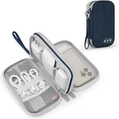 Produktbild von Reisekabel-Organizer, wasserdicht, USB-Power-Bank, Kabel, SD-Karte, Schwarz