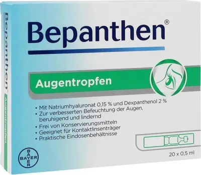 Produktbild von Bepanthen Augentropfen EDO Eindosenbehältnisse, 20 St. Einzeldosispipetten