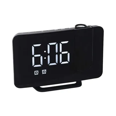 Produktbild von Projektionswecker Radiowecker mit USB-Anschluss Wecker Digital mit Projektion Dual-Alarm 12 / 24H LED-Anzeige 180° Projektor