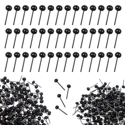 300 schwarze Glasaugen 4 mm für Puppen & Basteln