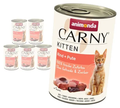 Zdjęcie produktu dla Animonda Carny Kitten 6x400g Mokra Karma Dla Kociąt z Wołowiną i Indykiem
