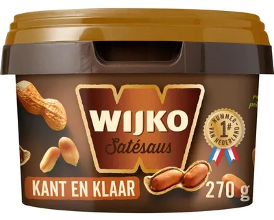 Obrázok produktu pre Wijko Satésaus kant-en-klaar 270 g – krémová, pikantná arašidová omáčka na ázijské jedlá
