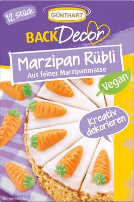 Produktbild von 12 Stück Marzipan Rübli VEGAN