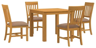 Immagine prodotto di vidaXL Set da pranzo, 5 pezzi, grigio, legno massello di quercia