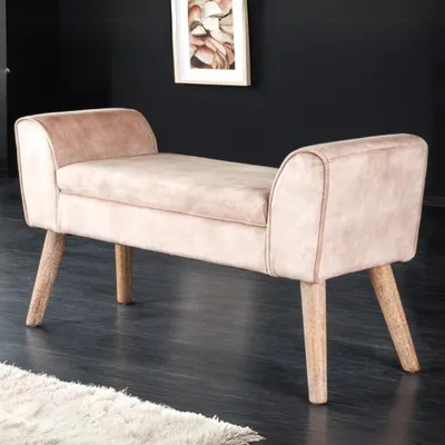 Produktbild von Elegante Sitzbank CAROLIN 90cm beige Samt