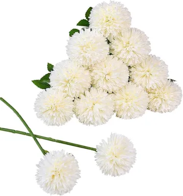 Imagen del producto de Flores artificiales, hortensias blancas, 12 unidades, 29 cm, para decoración de hogares y oficinas