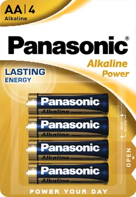 Produktbild von Goobay LR6 4-BL Panasonic Alkaline Power, Einwegbatterie, AA, Alkali, 1,5 V, 4 Stück(e), Blau, Gold