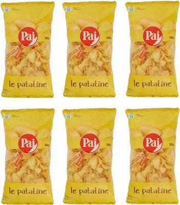 Produktbild von 6x Pai Patatine Chips Kartoffelchips Gesalzener Snack 500g