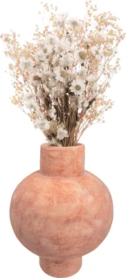 Immagine prodotto di QUVIO Vaso di fiori - Vaso in ceramica - Vaso - Vaso di fiori secchi - Vaso rotondo - Ceramica - Bulbo - 25 cm - Arancione