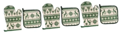 Produktbild von Hitzebeständiges Ofenhandschuhe- und Topflappen-Set für Weihnachten