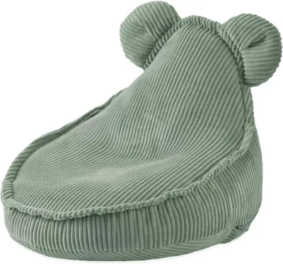 Obrázok produktu pre MISIOO Beanbag Kids - Umývateľný - Prémiová kvalita - Pevná a mäkká konštrukcia - Materiál zo šnúry - 68x45 cm - Ideálny do detskej izby - Olivová farba