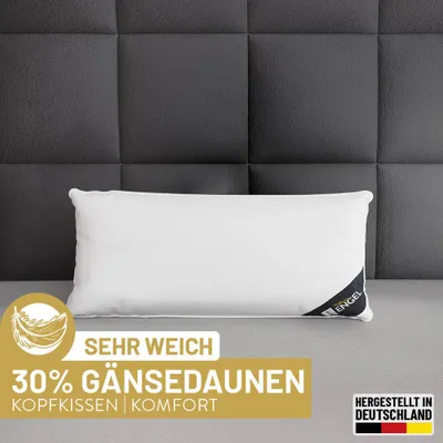 Produktbild von Spessarttraum Kissen Mein Engel, 40x80cm, Füllung: 70 % Federn / 30 % Daunen, Bezug: 100 % Baumwolle
