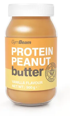 Zdjęcie produktu dla GymBeam – masło orzechowe z białkiem, 900 g, waniliowe