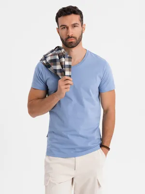 Produktbild von Ombre Clothing Kurzarmhemd für Männer Mario Blau XL