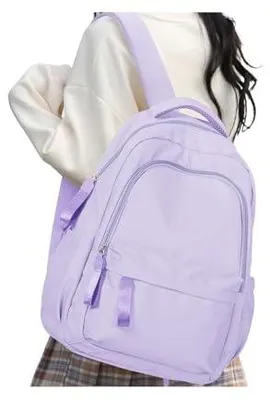 Produktbild von Laptoprucksack 14 Zoll, für Universität, wasserdicht, Diebstahlschutz, lila, leicht